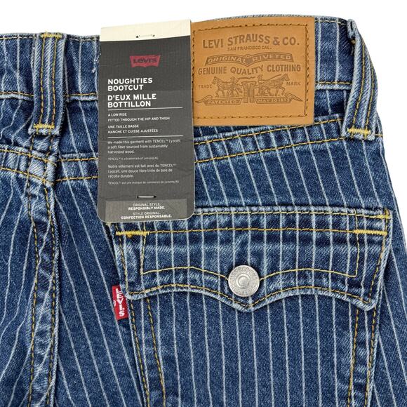NWT LEVI'S Premium Noughties Bootcut Pinstripe Denim Jean Low Rise Y2K Sz 25 - Picture 8 of 8